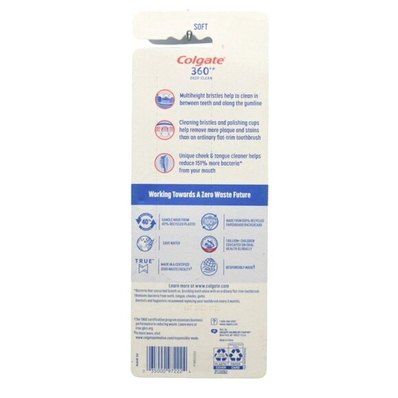 Colgate 360 Deep Clean Soft Toothbrush 4-Pack - Picture 2 of 9